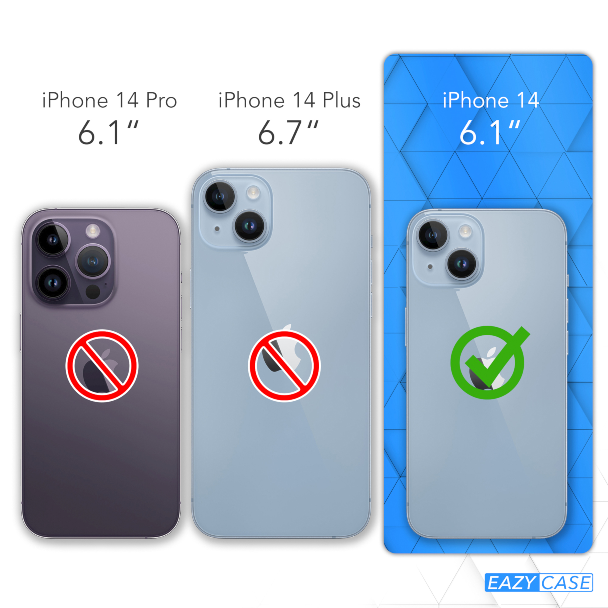 EAZY CASE Premium Blau iPhone Silikon Nachtblau Backcover, 14, / Apple, Handycase