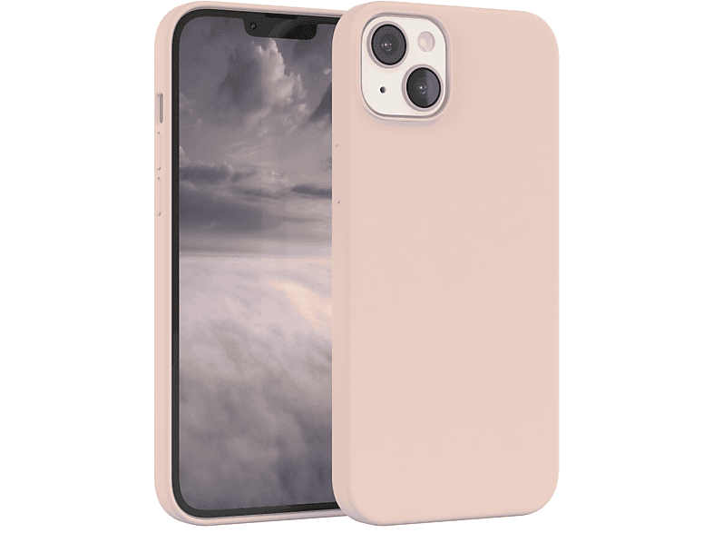 14 EAZY iPhone Plus, Backcover, Handycase, Braun Rosa Premium Apple, Silikon CASE