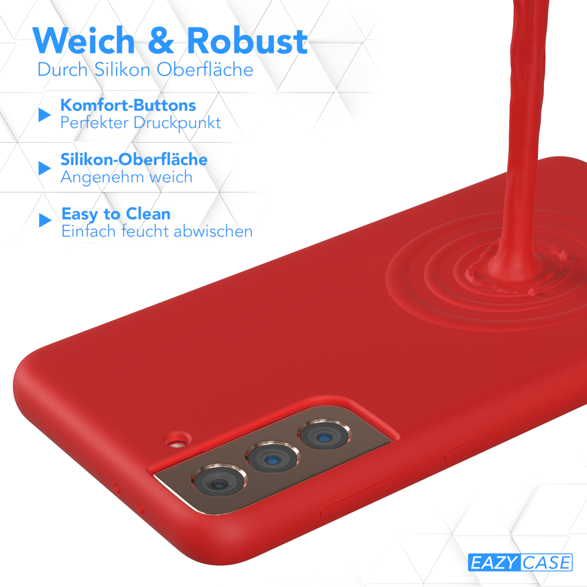 EAZY CASE Premium Rot S21 Silikon 5G, Samsung, Plus Galaxy Backcover, Handycase