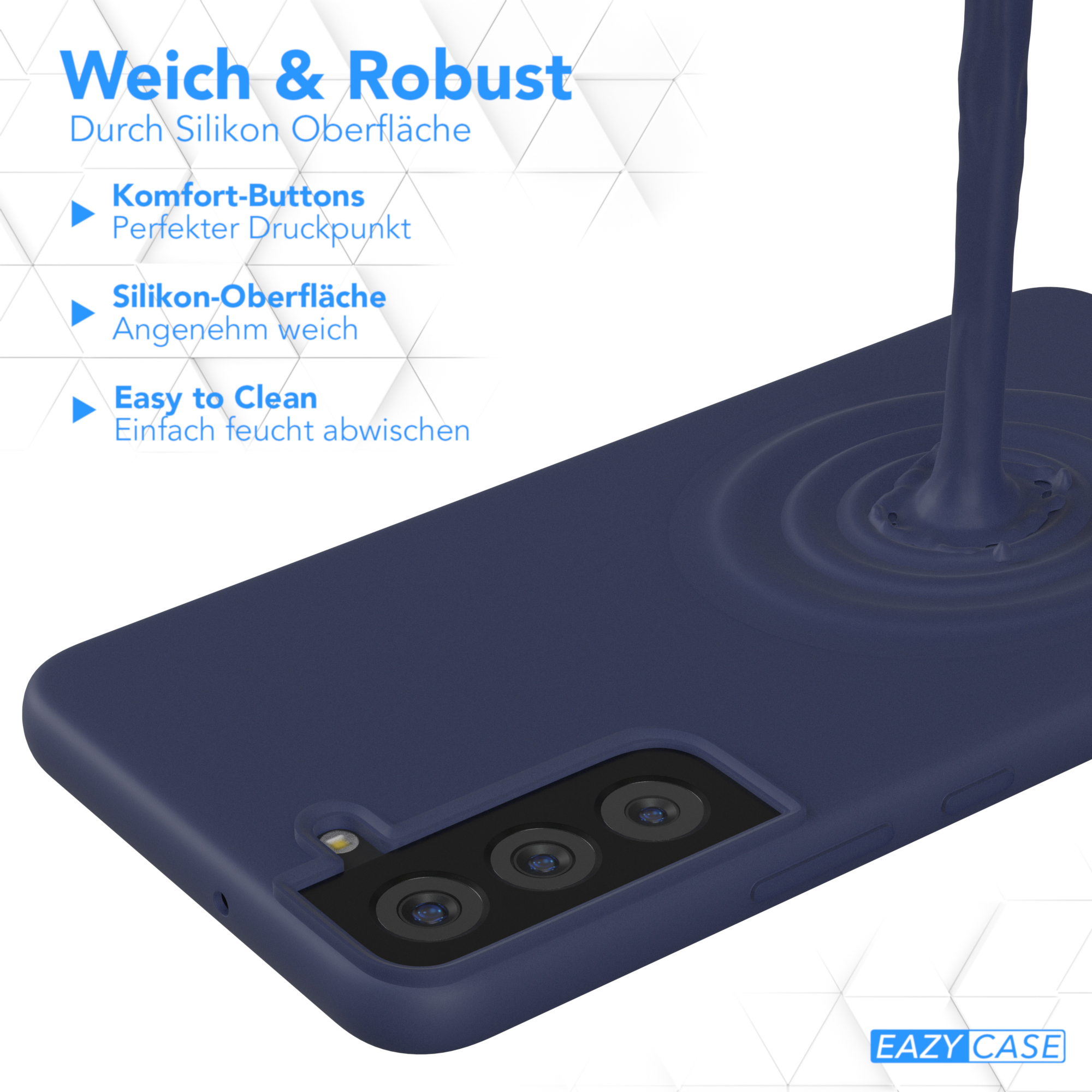 5G, Samsung, Premium Handycase, Silikon EAZY Backcover, / CASE Galaxy S22 Nachtblau Blau Plus