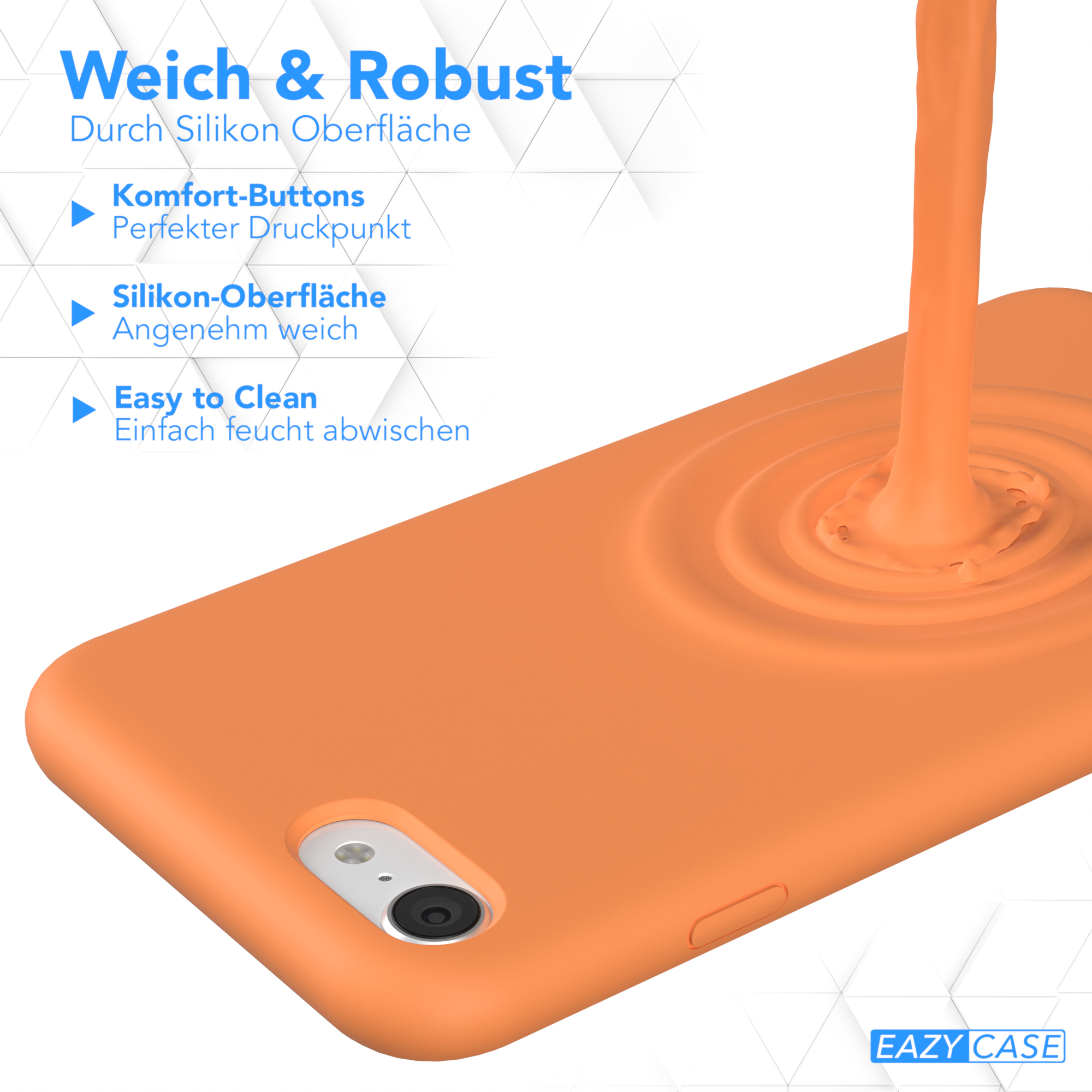 iPhone EAZY 8, Handycase, SE 7 2022 / / SE Silikon Apple, CASE Premium iPhone Orange Backcover, 2020,