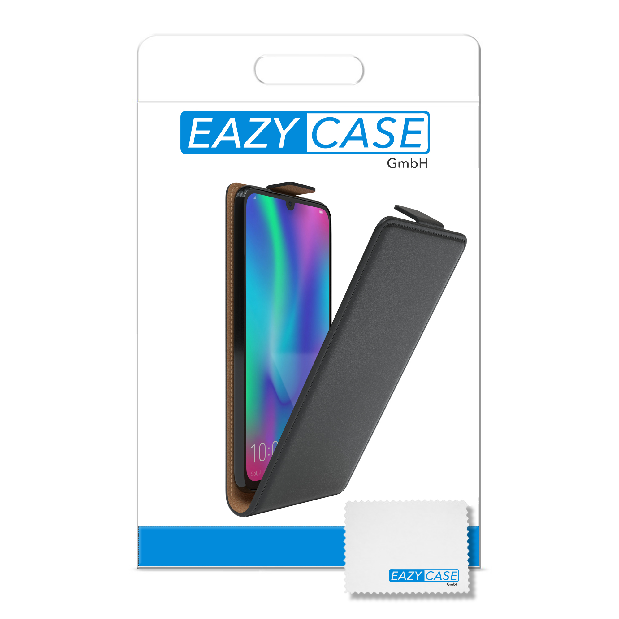 10 EAZY Honor Lite, Huawei, Cover, Flip Schwarz CASE Flipcase,