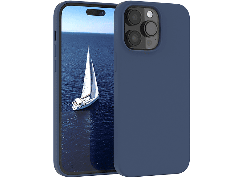 EAZY CASE Premium Silikon Handycase, Backcover, Apple, iPhone 14 Pro Max, Blau