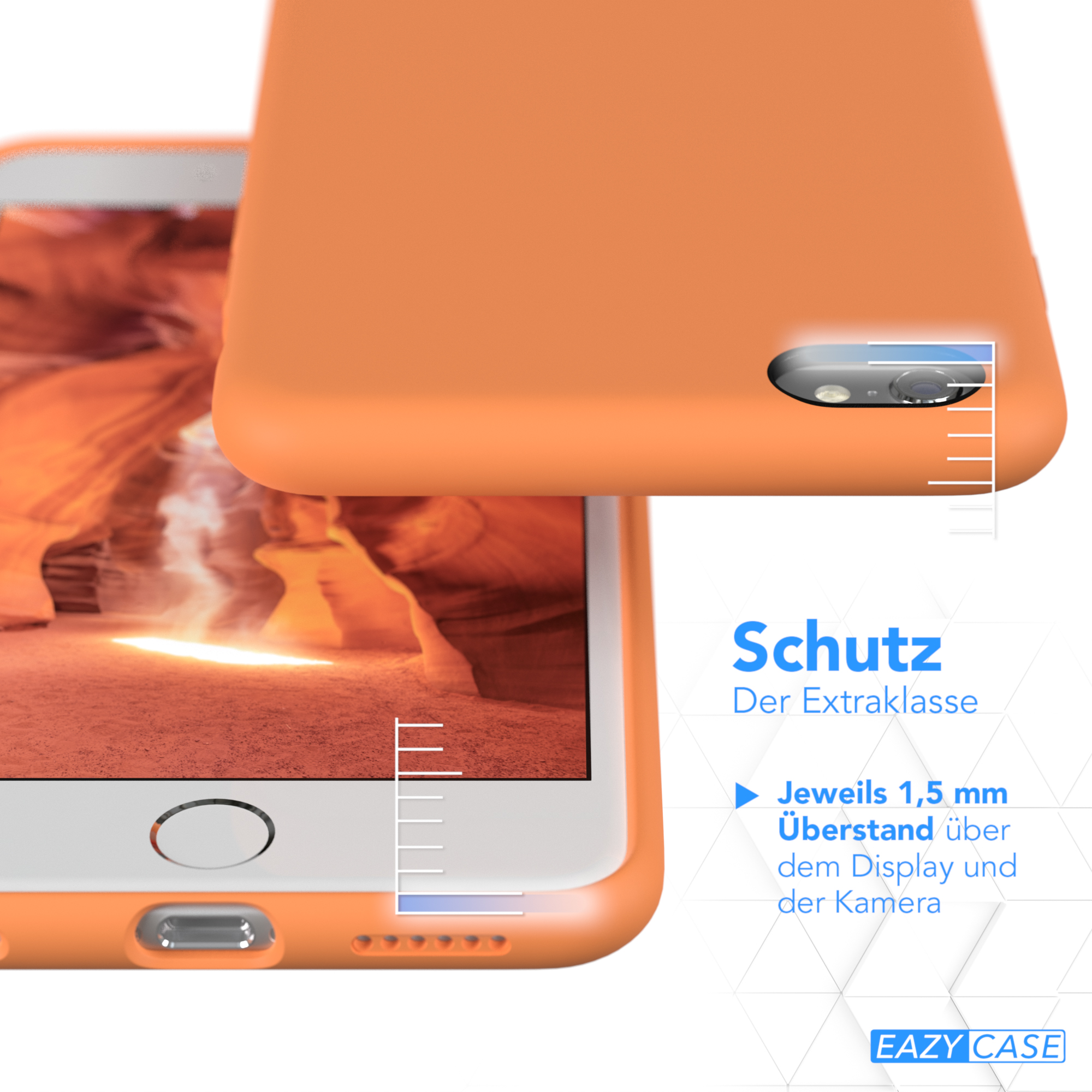 EAZY CASE Premium Silikon Handycase, Backcover, iPhone / Orange Apple, 6 6S