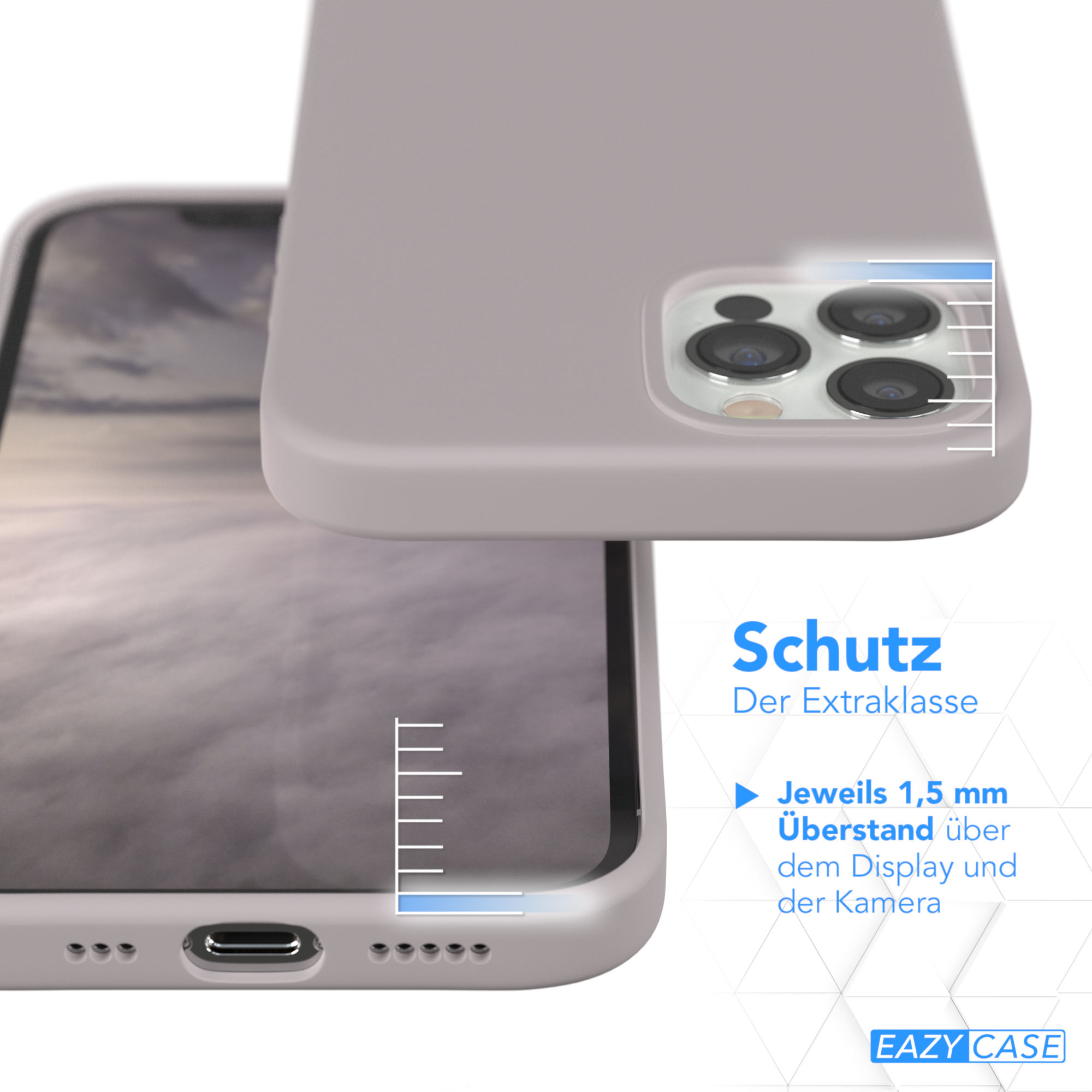Backcover, 12 Braun iPhone Handycase, 12 / Apple, Premium EAZY Rosa Pro, CASE Silikon