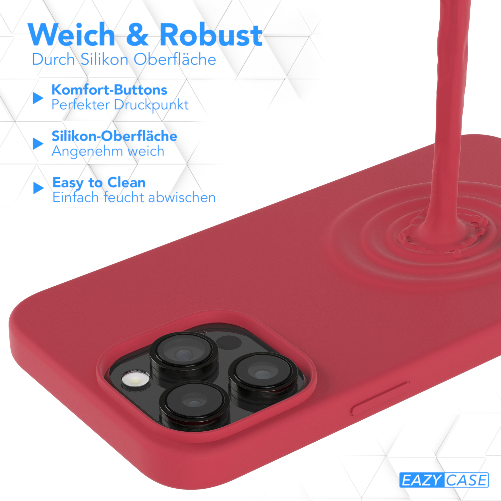 EAZY CASE Premium Silikon Handycase Rot / Beere Apple, Max, mit iPhone Pro 14 Backcover, MagSafe