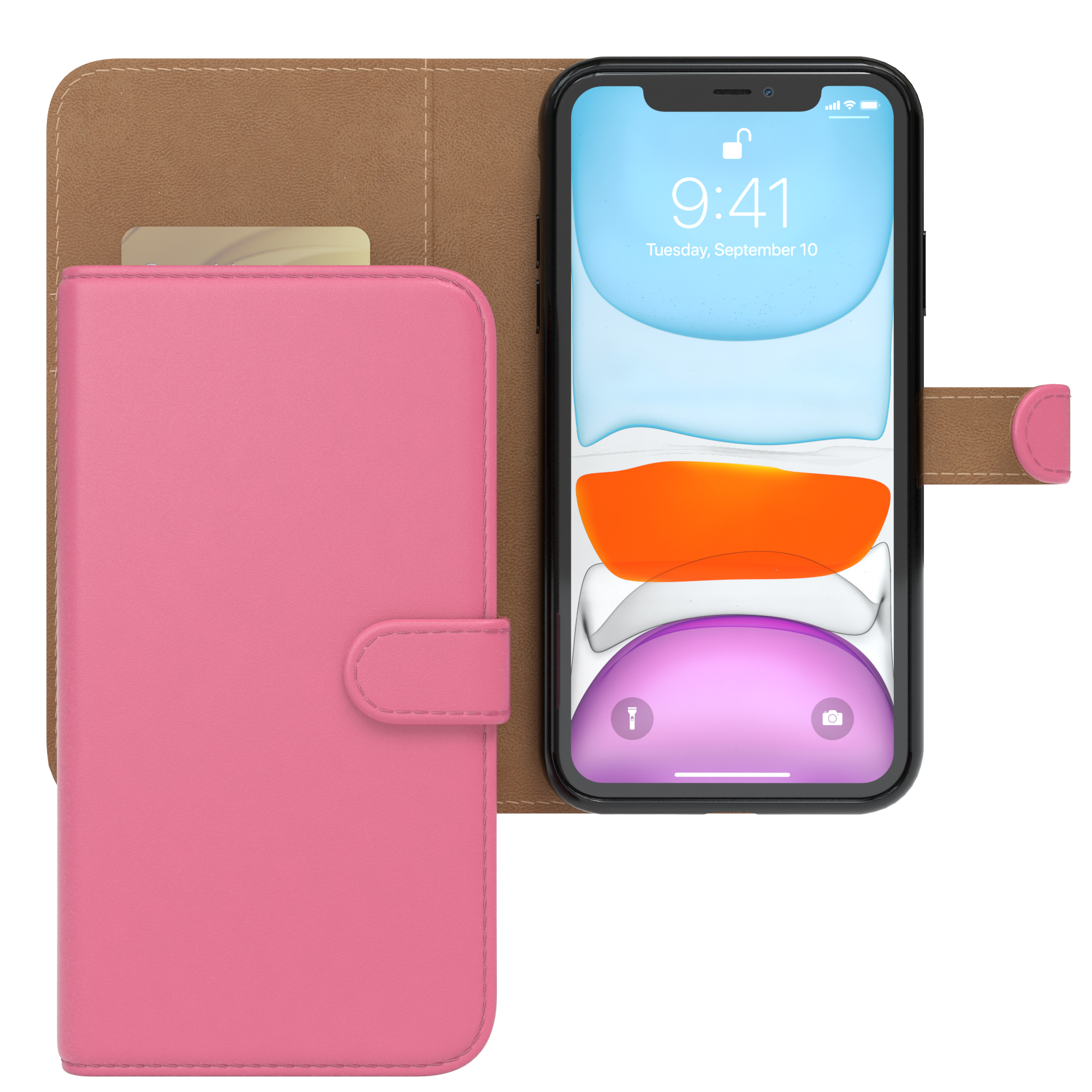 Rosa Handyhülle mit einem Telefon darin.