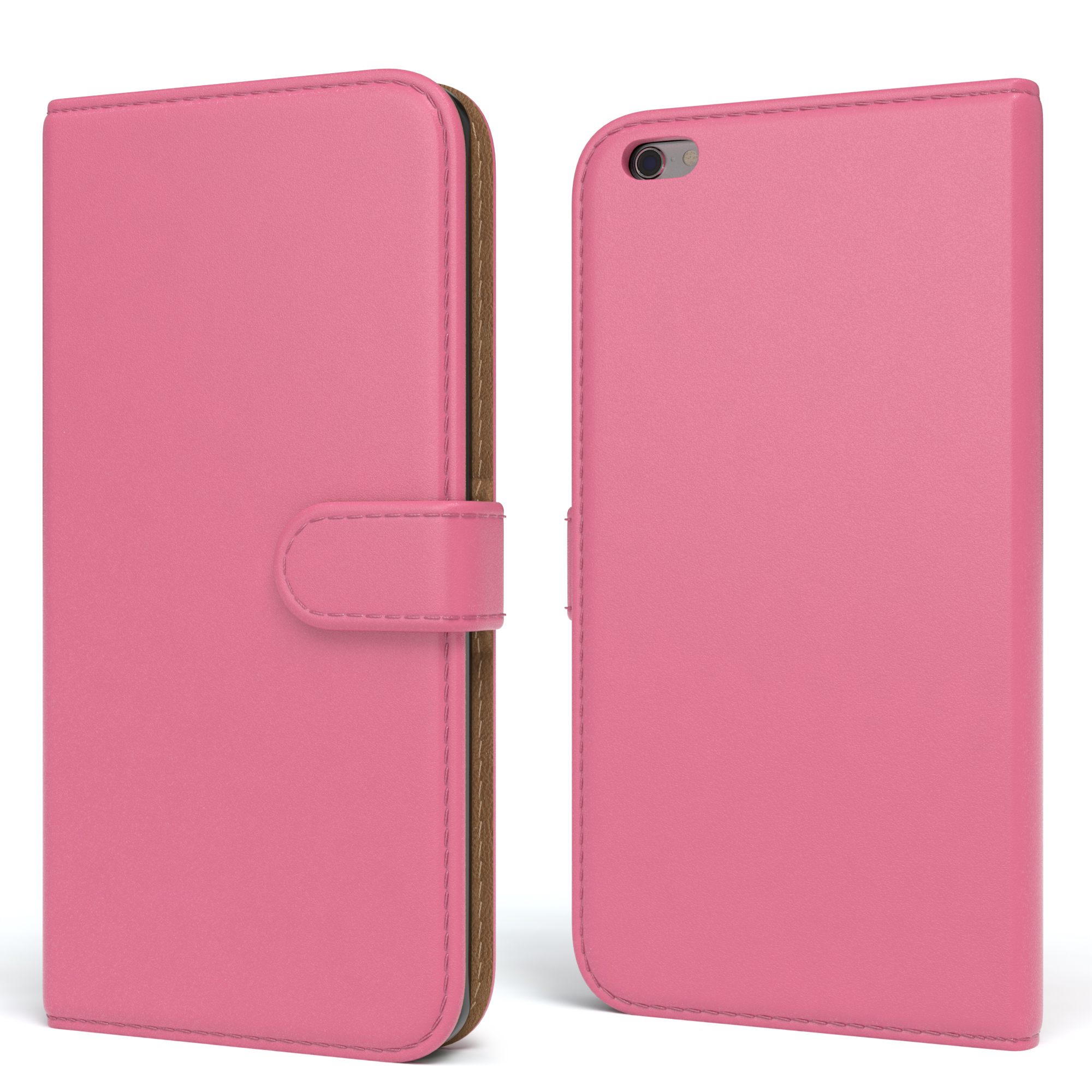 6S Pink Bookstyle Kartenfach, EAZY Plus, Plus Klapphülle CASE iPhone Bookcover, mit / Apple, 6