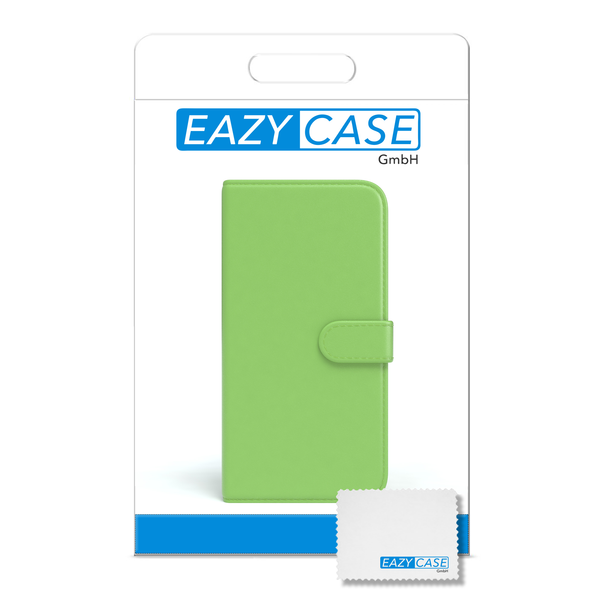 EAZY CASE Bookstyle mit Bookcover, iPhone Kartenfach, X Grün Apple, Klapphülle / XS