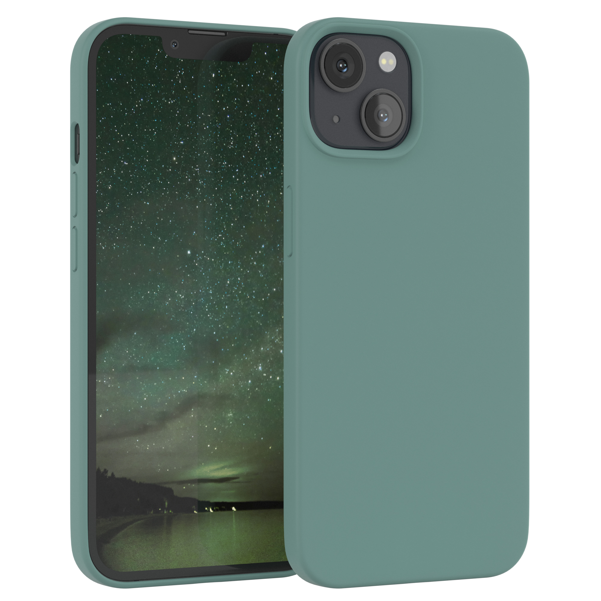 / Premium iPhone Handycase, 13, CASE Apple, Backcover, Nachtgrün EAZY Silikon Grün