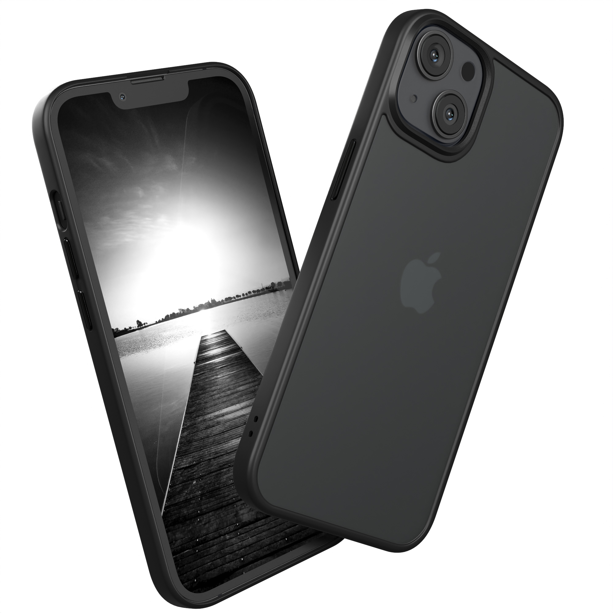 Schwarze Handyhülle mit einem Telefon darin.