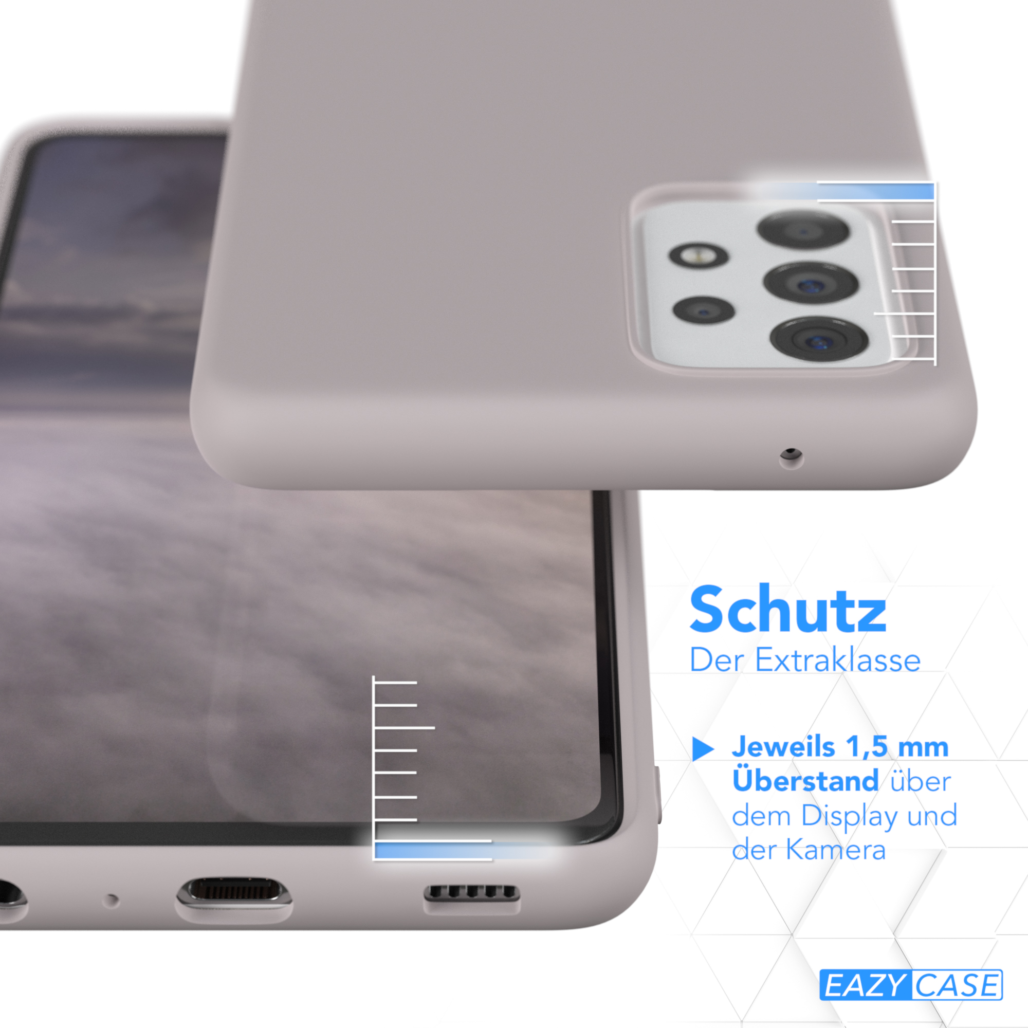 EAZY CASE Premium Silikon Handycase, A72 Backcover, / Rosa 5G, Braun Samsung, Galaxy A72