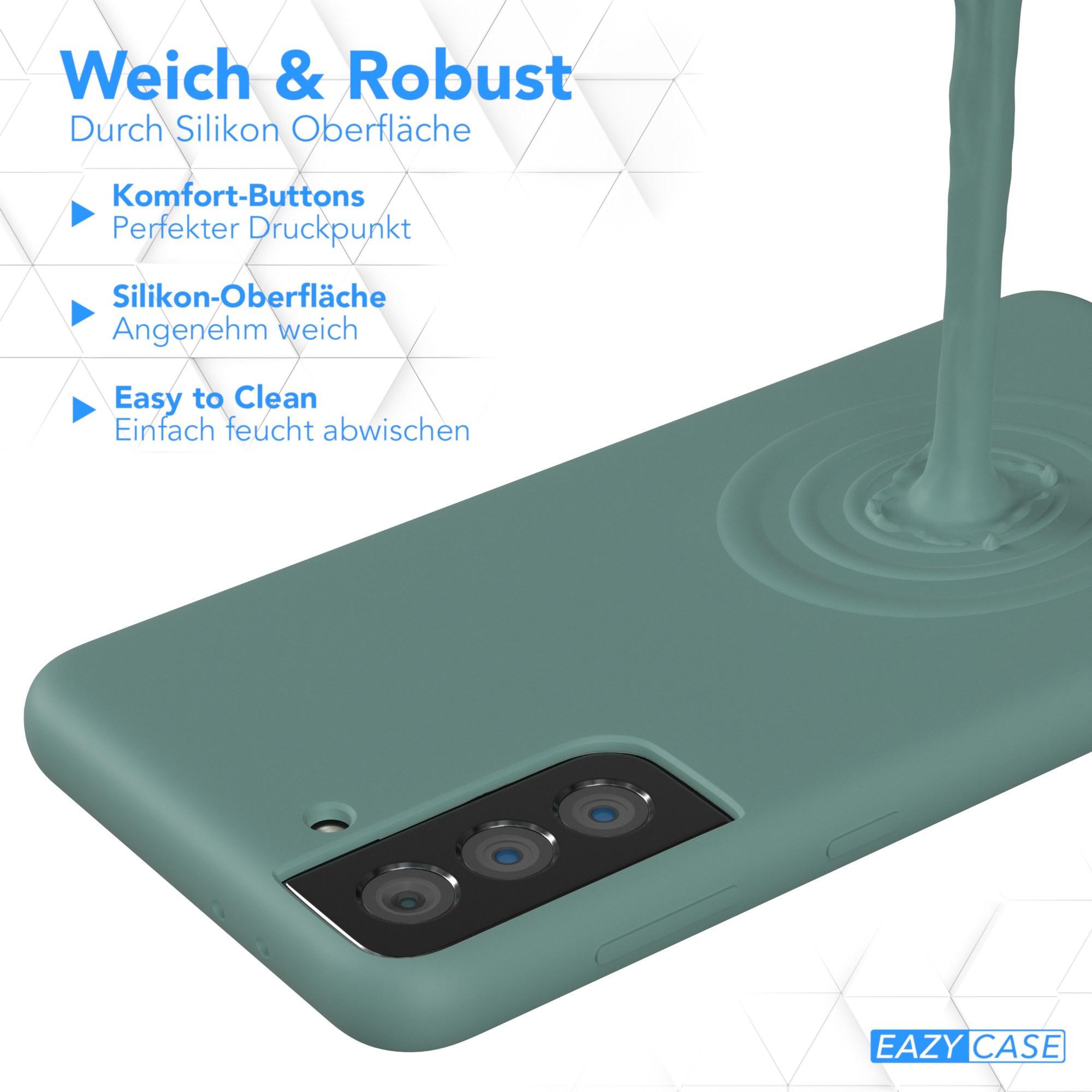 EAZY CASE Backcover, / Premium Silikon Samsung, Galaxy S21 Nachtgrün Grün Plus 5G, Handycase