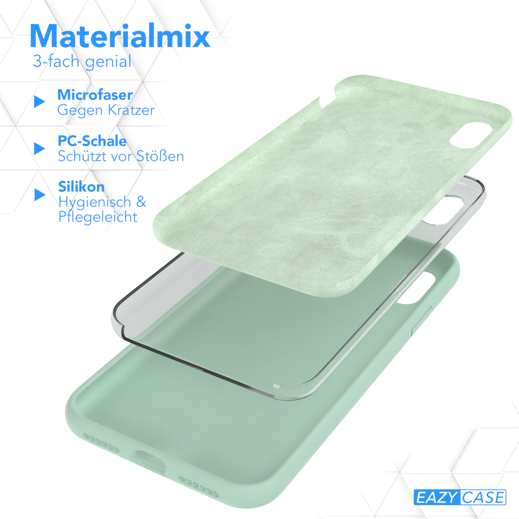 EAZY CASE Premium X Handycase, iPhone Silikon Mint Backcover, Apple, / Grün XS
