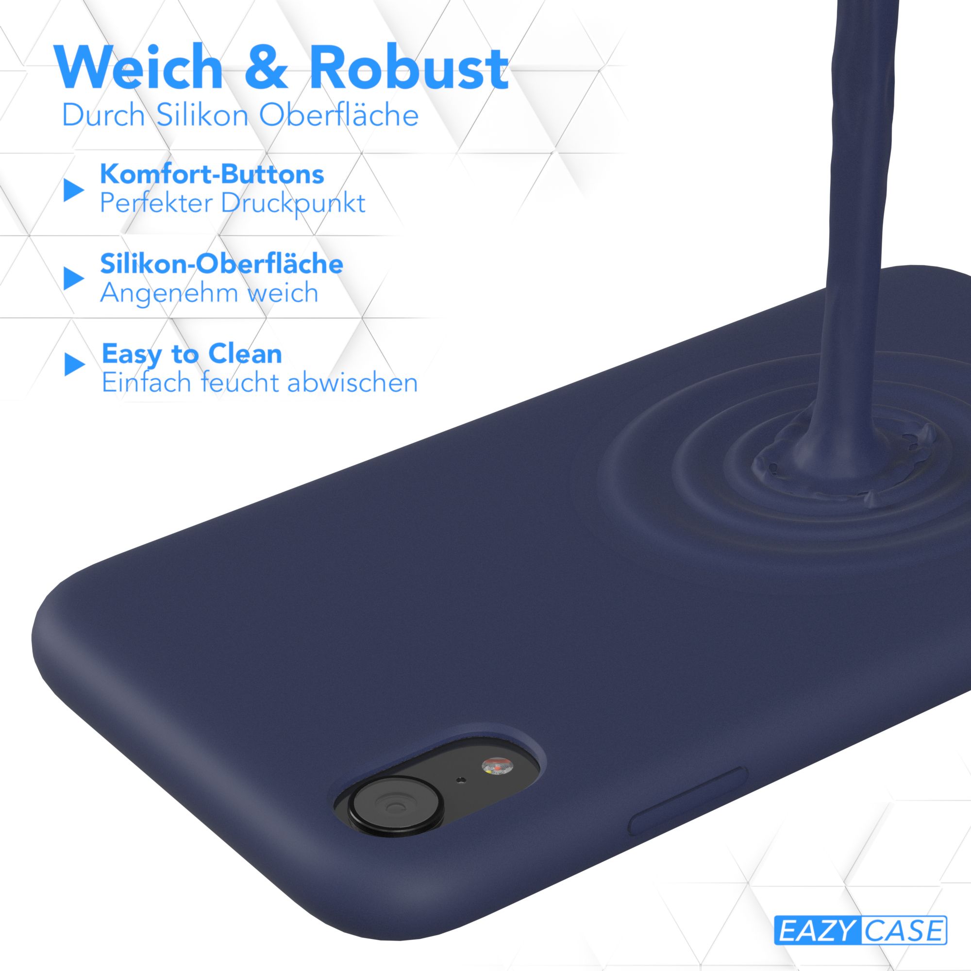 Backcover, Premium Nachtblau Blau EAZY CASE Apple, Silikon iPhone / Handycase, XR,