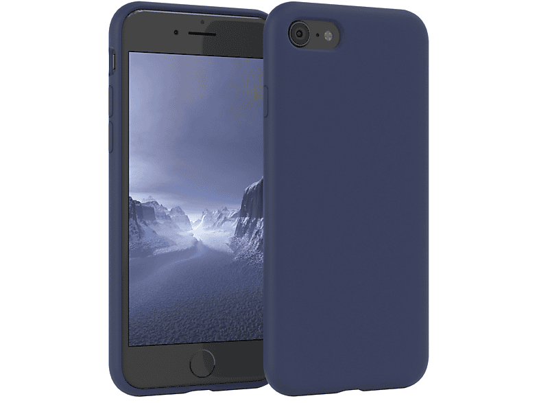 Backcover, SE EAZY Handycase, 2022 / CASE iPhone Premium 2020, Blau / Silikon Nachtblau / 7 Apple, SE iPhone 8,