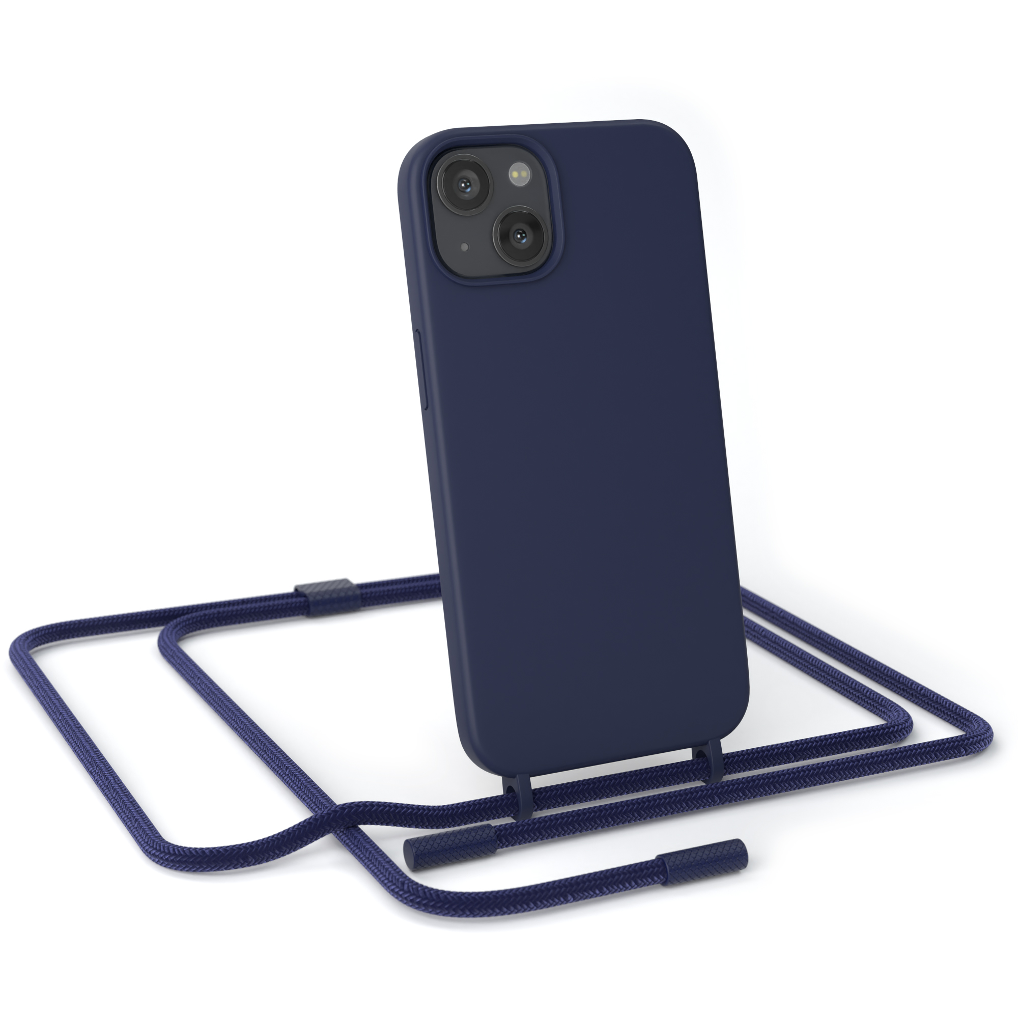 Umhängetasche, Dunkel CASE Runde / Full Handykette Nachtblau Apple, iPhone Blau 13, EAZY Color,