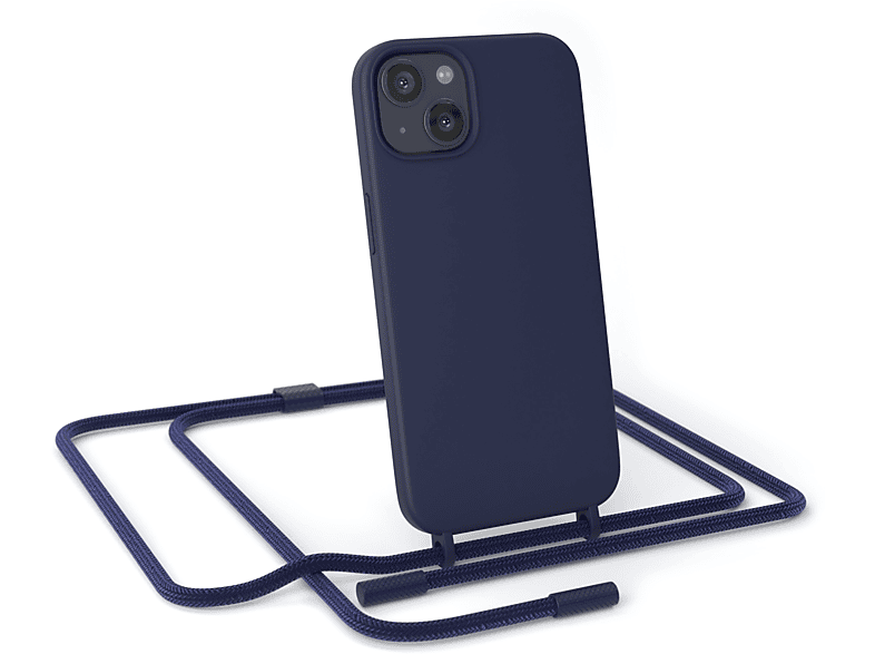 Umhängetasche, Dunkel CASE Runde / Full Handykette Nachtblau Apple, iPhone Blau 13, EAZY Color,