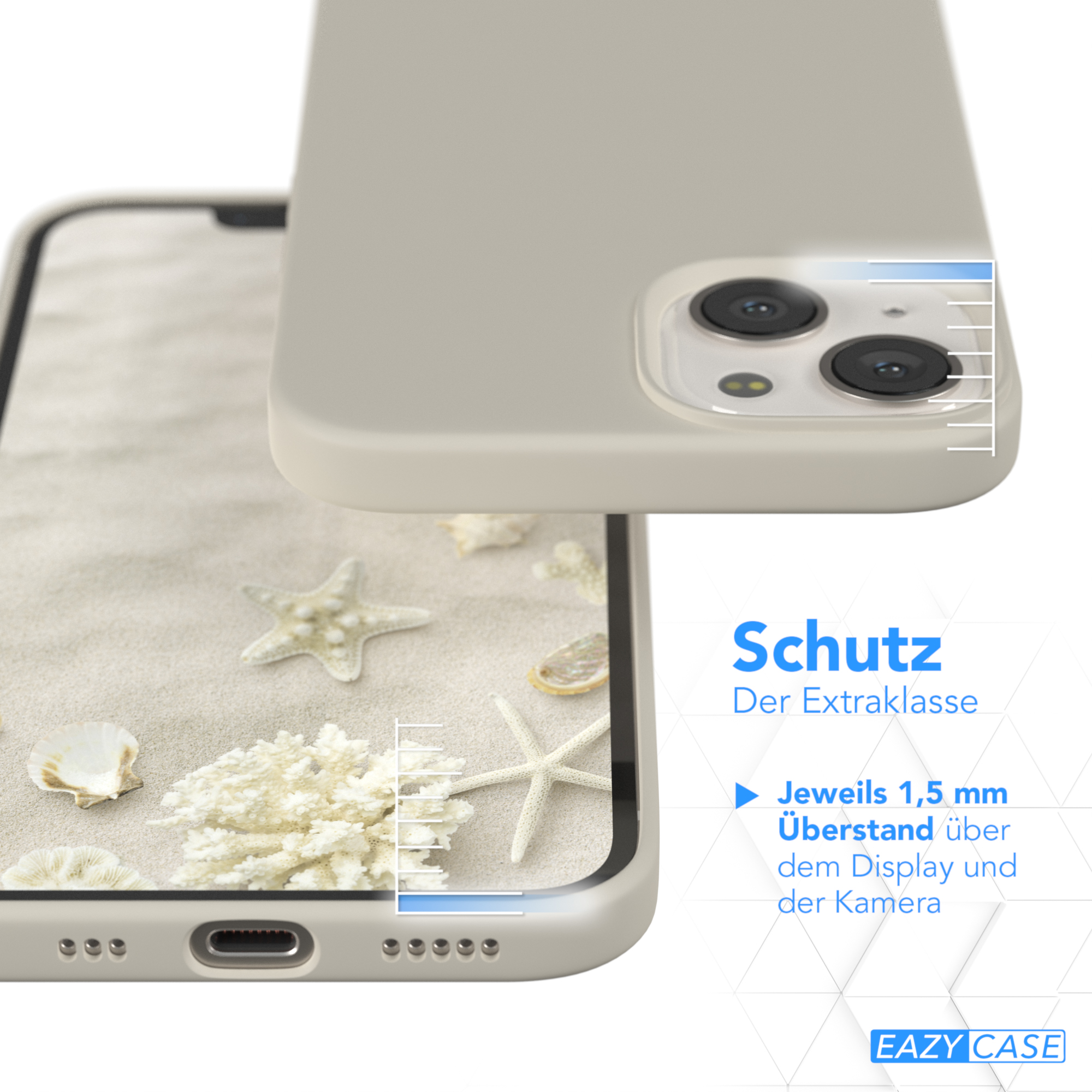 EAZY CASE Silikon Backcover, Premium Handycase, Beige iPhone Taupe Apple, / 13