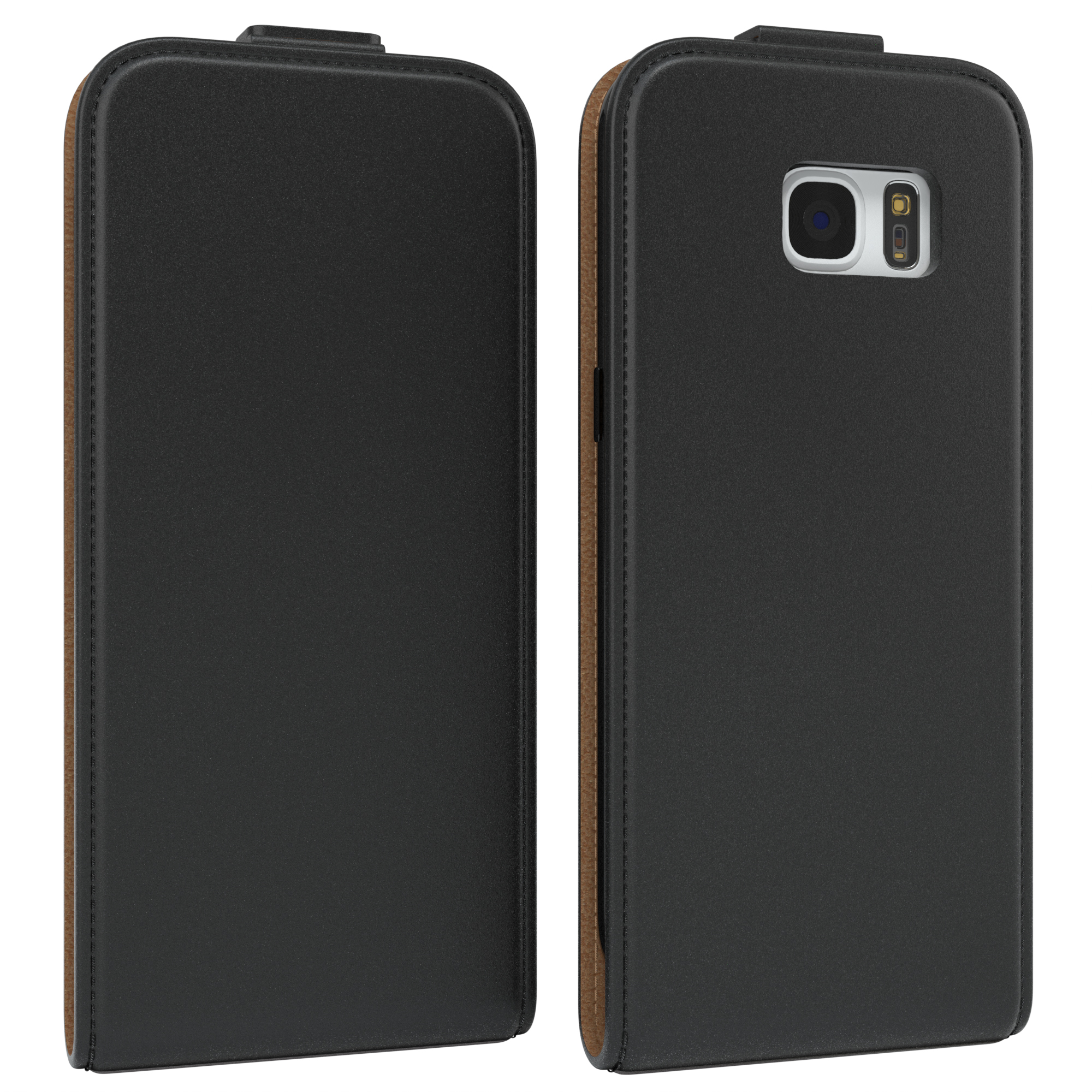 Cover, CASE Flipcase, EAZY Schwarz Samsung, S7, Flip Galaxy