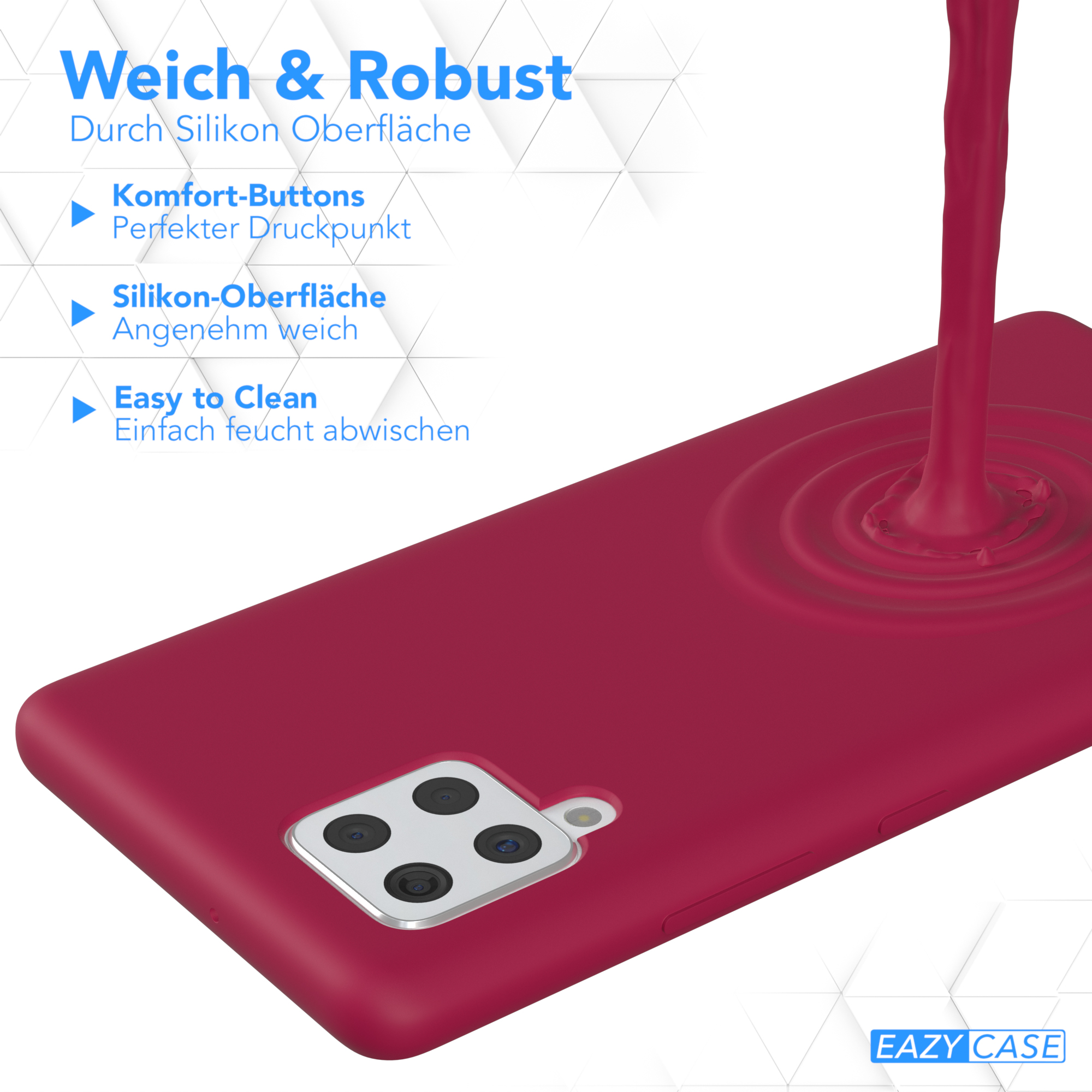 Premium Samsung, A42 Backcover, / Silikon CASE Handycase, EAZY Galaxy 5G, Beere Rot