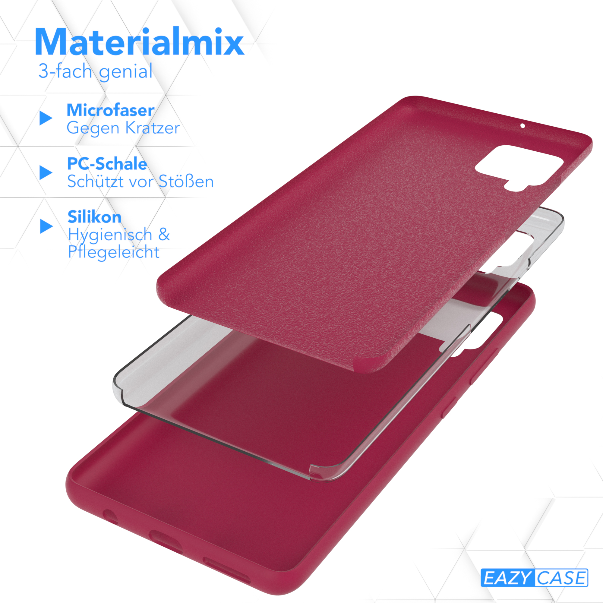 Premium Samsung, A42 Backcover, / Silikon CASE Handycase, EAZY Galaxy 5G, Beere Rot