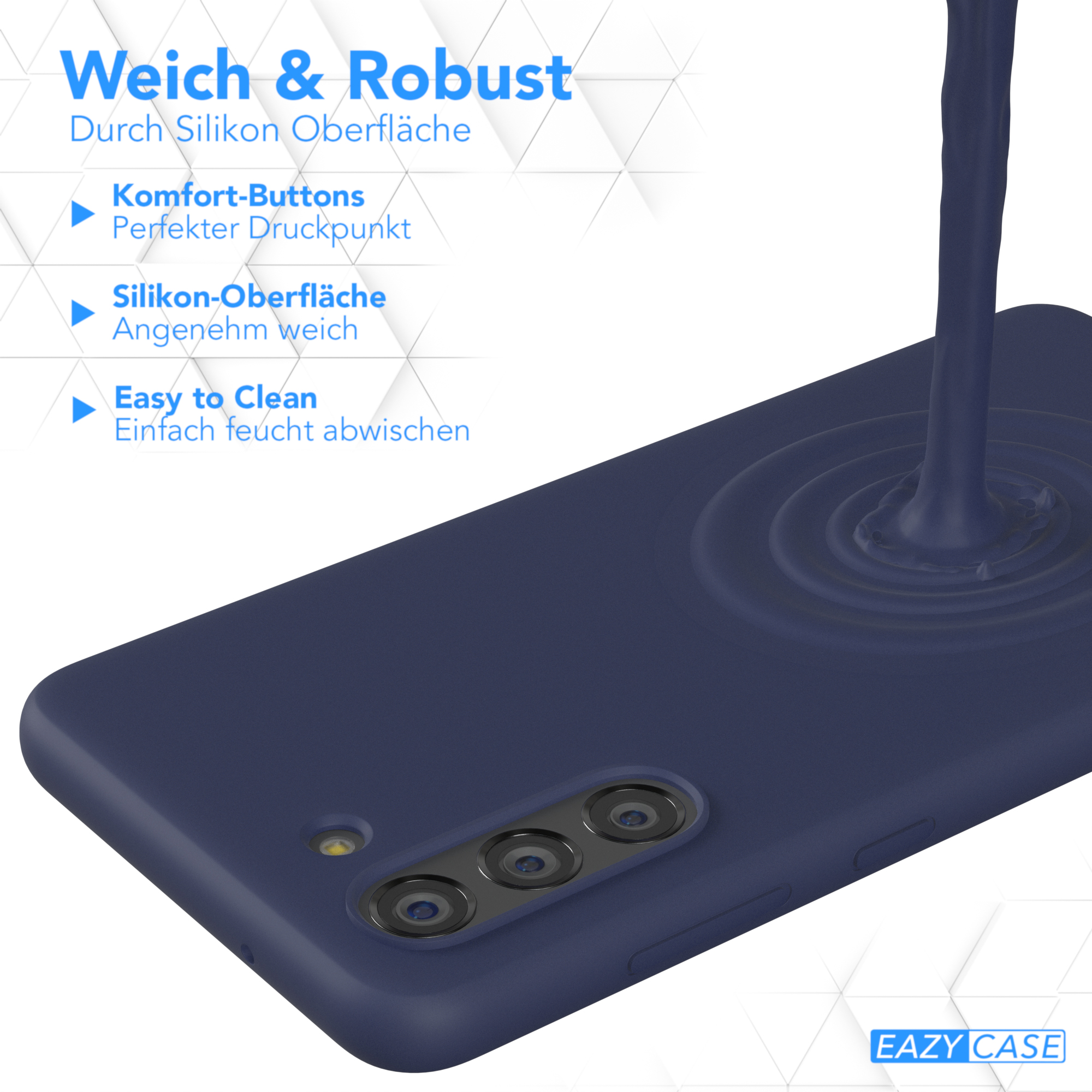 EAZY CASE Silikon Blau Samsung, Handycase, / Backcover, Galaxy Nachtblau S21 FE Premium 5G