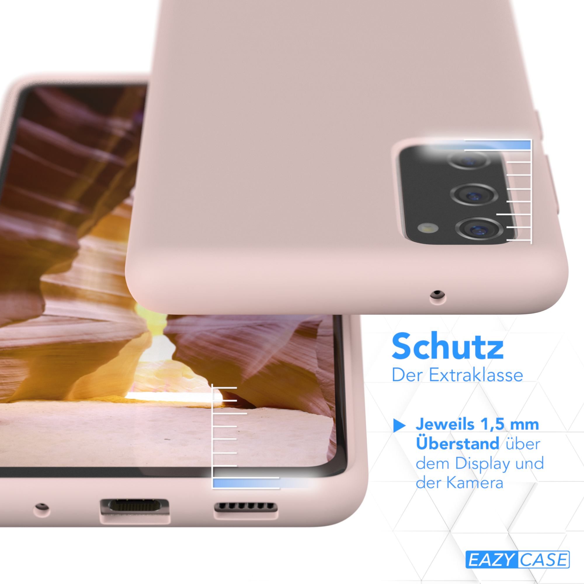 Handycase, EAZY Backcover, 5G, / / S20 S20 Silikon Rosa Altrosa Galaxy FE Samsung, CASE FE Premium