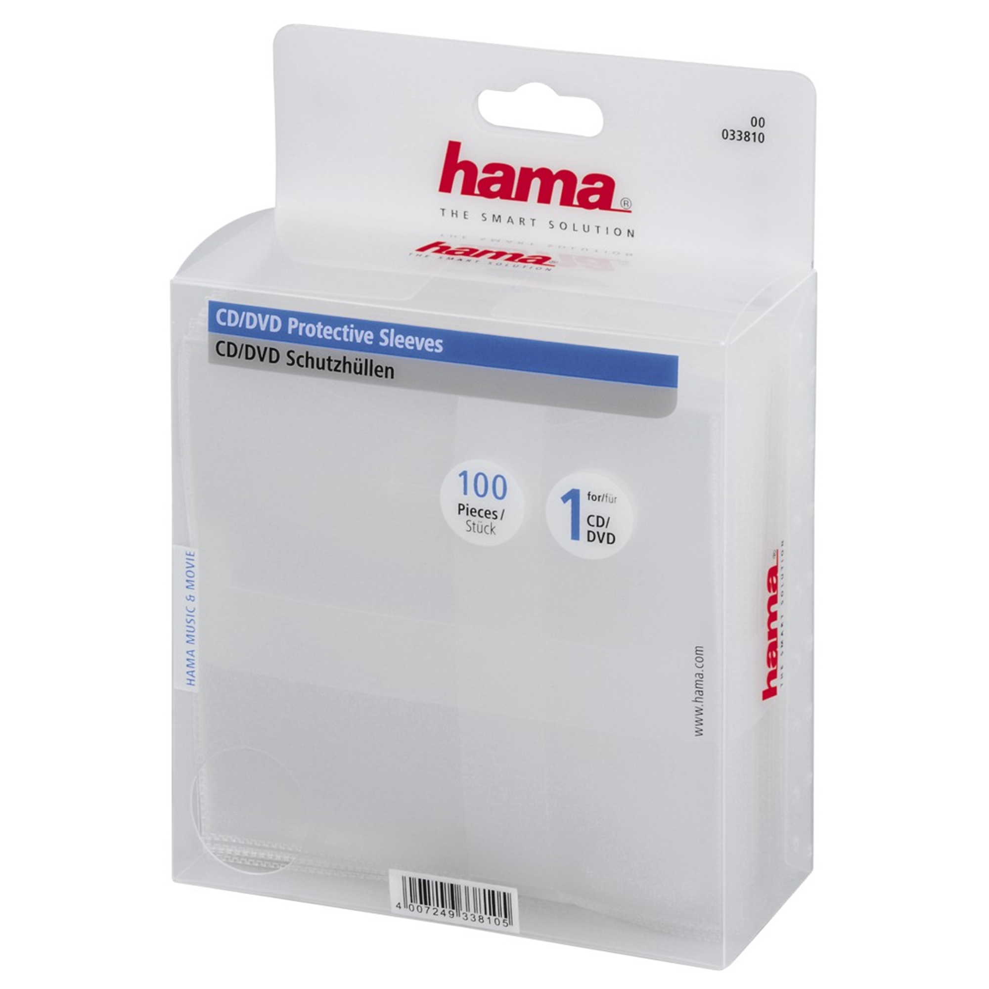 HAMA 100er - Pack Transparent CD Leerhüllen
