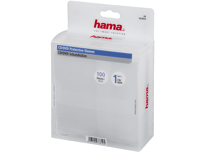 HAMA CD Pack Leerhüllen Transparent 100er -