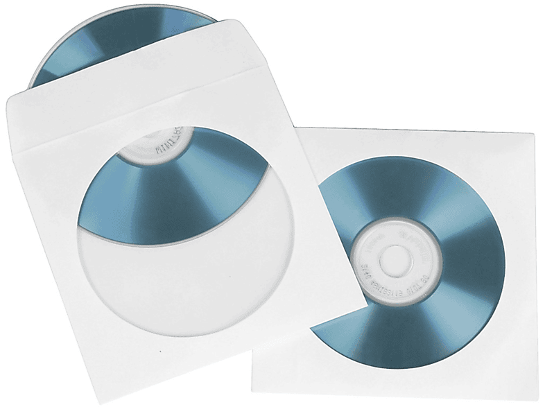 HAMA 50 Papier-Schutzhüllen CD Leerhüllen Weiß