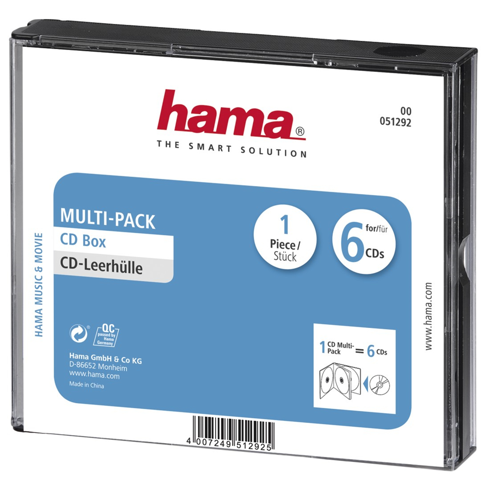 HAMA Schwarz Leerhüllen 6er CD -Multipack