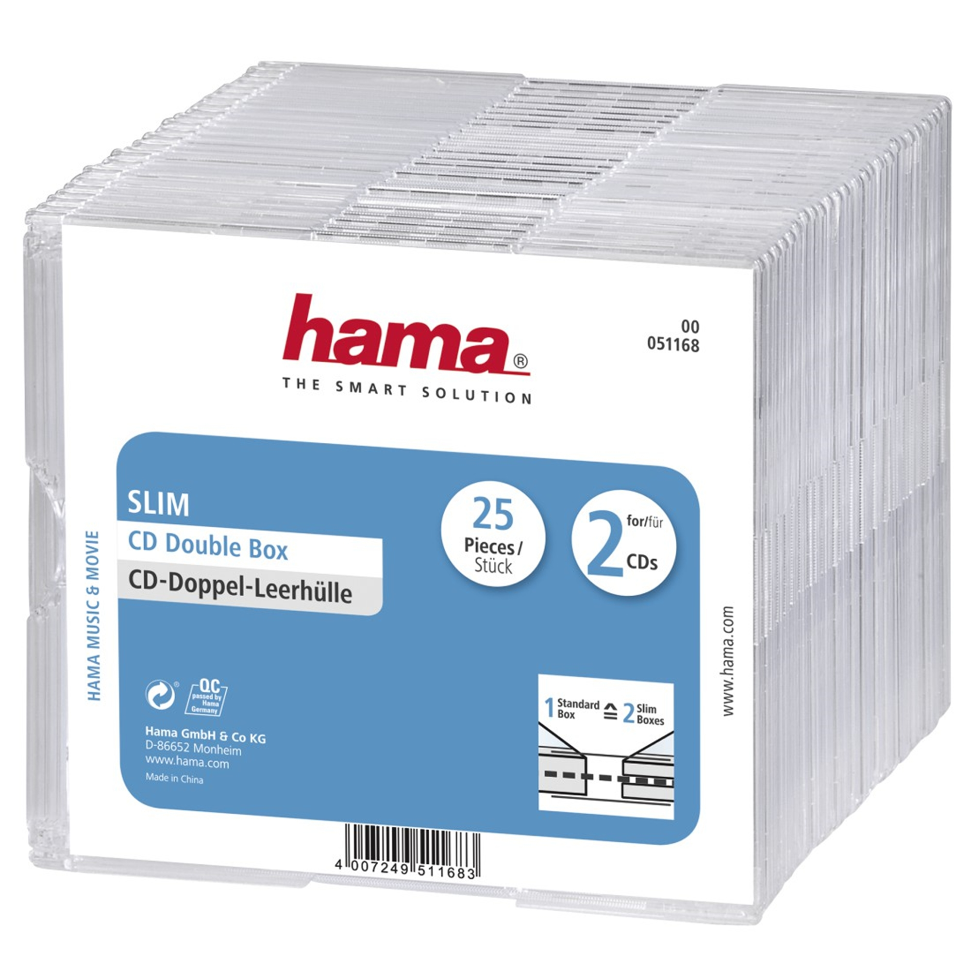 Leerhüllen HAMA - Pack Transparent CD 25er