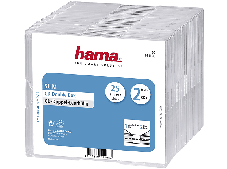 HAMA 25er - Pack CD Transparent Leerhüllen