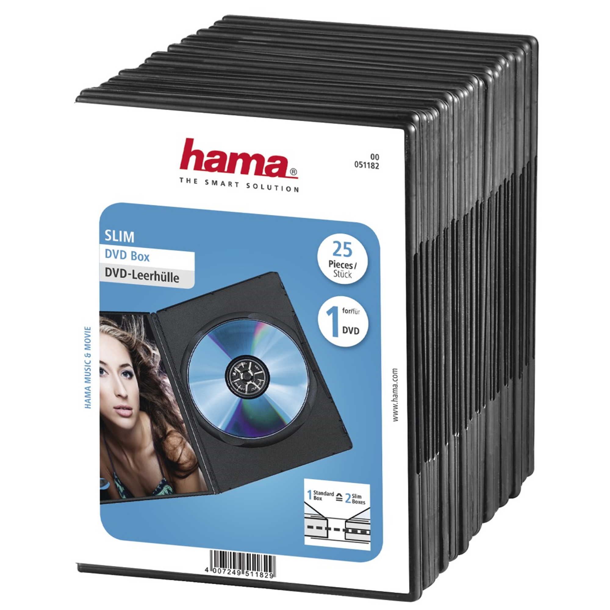 Pack Leerhüllen 25er HAMA - CD Schwarz