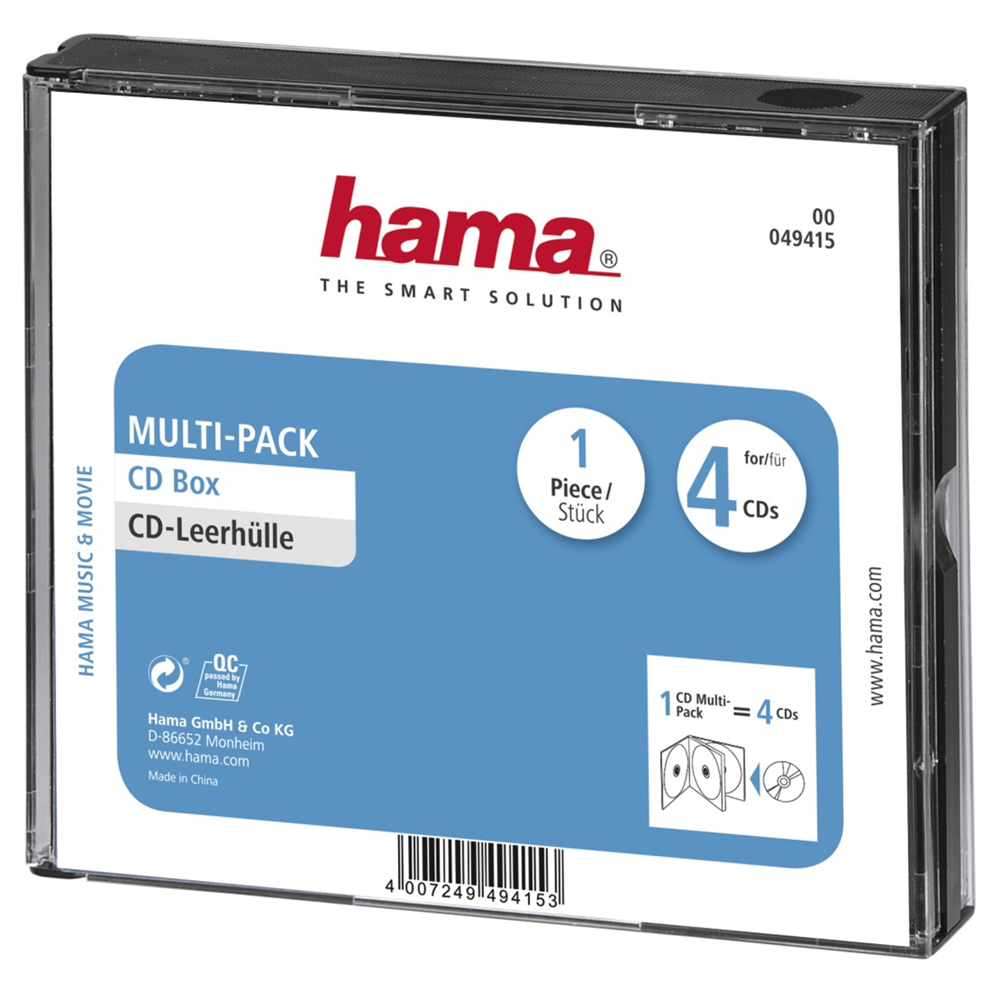HAMA Leerhüllen -Multipack Schwarz CD 4er