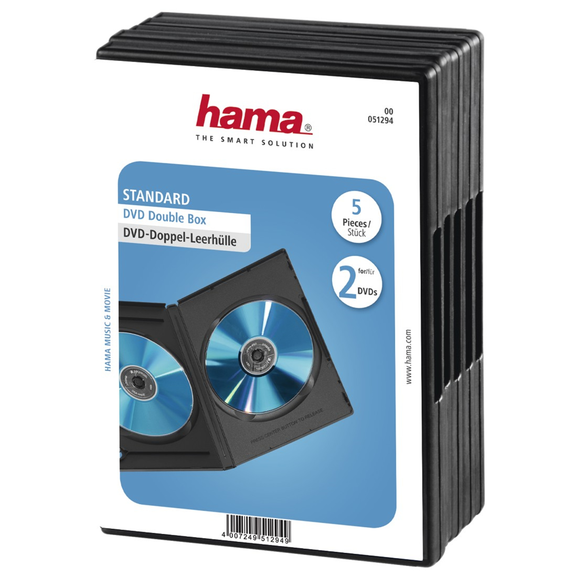 HAMA 5er - Pack Leerhüllen Schwarz CD