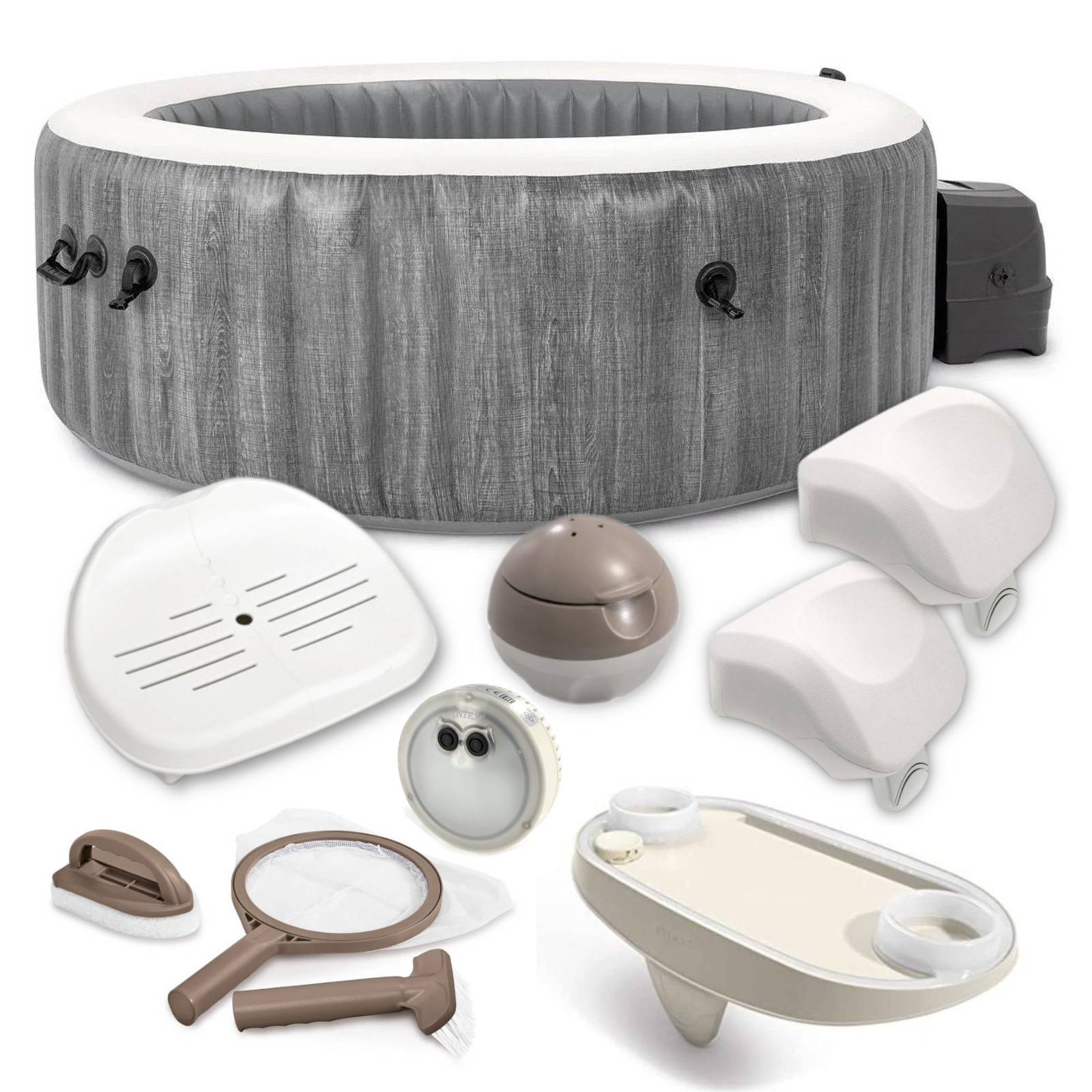 PureSPA umfangreiches INTEX + grau Whirlpool, 28440 Zubehör