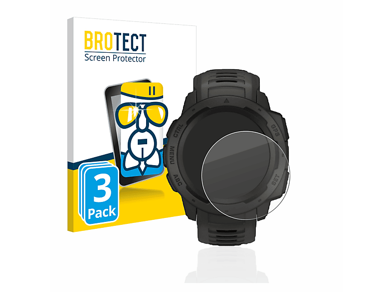 BROTECT 3x Airglass klare Schutzfolie(für Garmin Instinct)