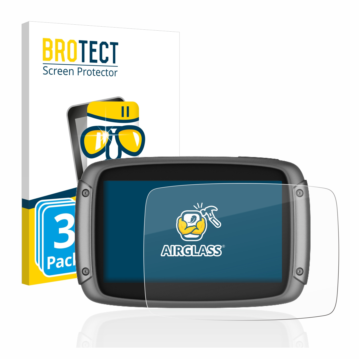 BROTECT 3x Airglass klare Schutzfolie(für TomTom Rider 550)