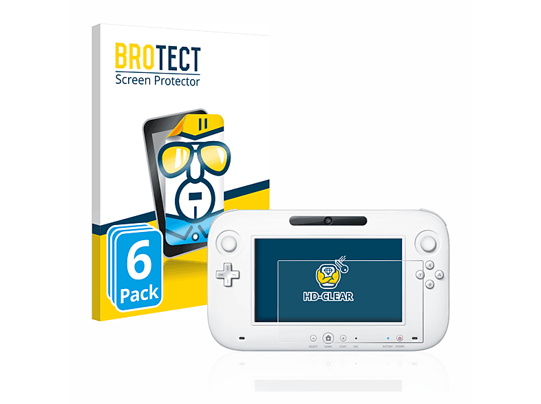 BROTECT 6x klare Schutzfolie(für Nintendo (Controller)) U Wii GamePad