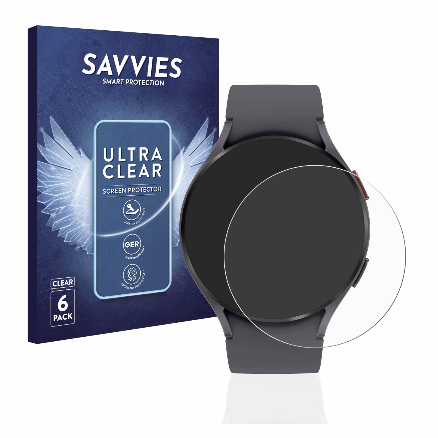 klare SAVVIES 6x (44mm)) Galaxy 5 Watch Schutzfolie(für Samsung