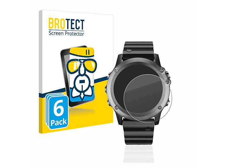 BROTECT 6x Airglass klare Schutzfolie(für Garmin Fenix 3) | Smartwatch Schutzfolien & Gläser