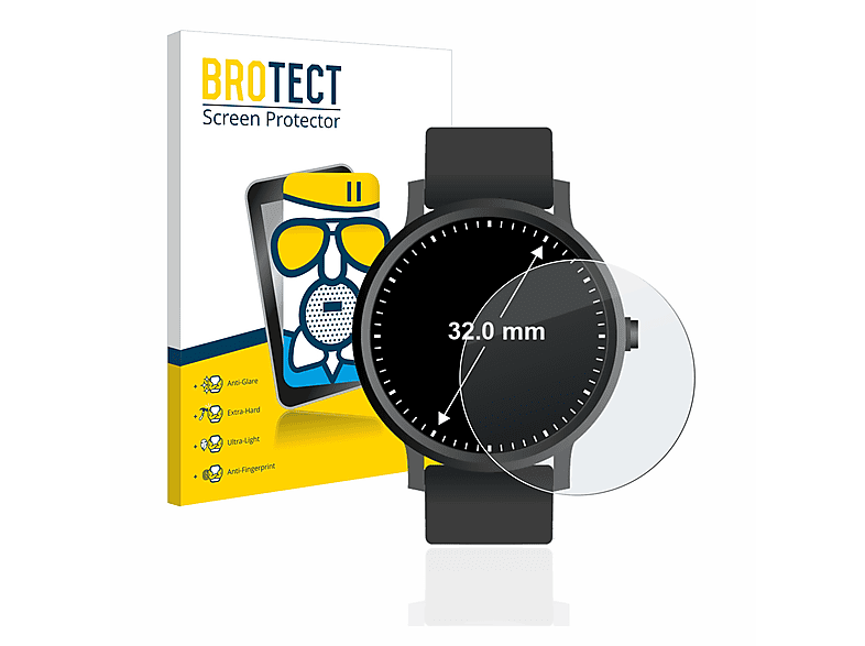 BROTECT Airglass matte Schutzfolie(für 32 Armbanduhren ø: Universal (Kreisrund, mm))
