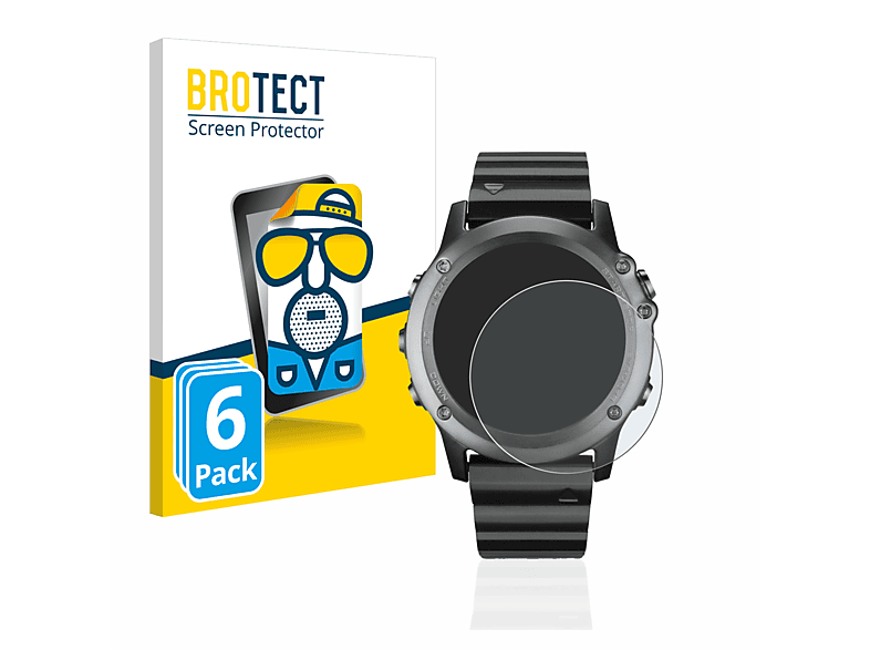 BROTECT 6x matte Schutzfolie(für Garmin Fenix 3) | Smartwatch Schutzfolien & Gläser