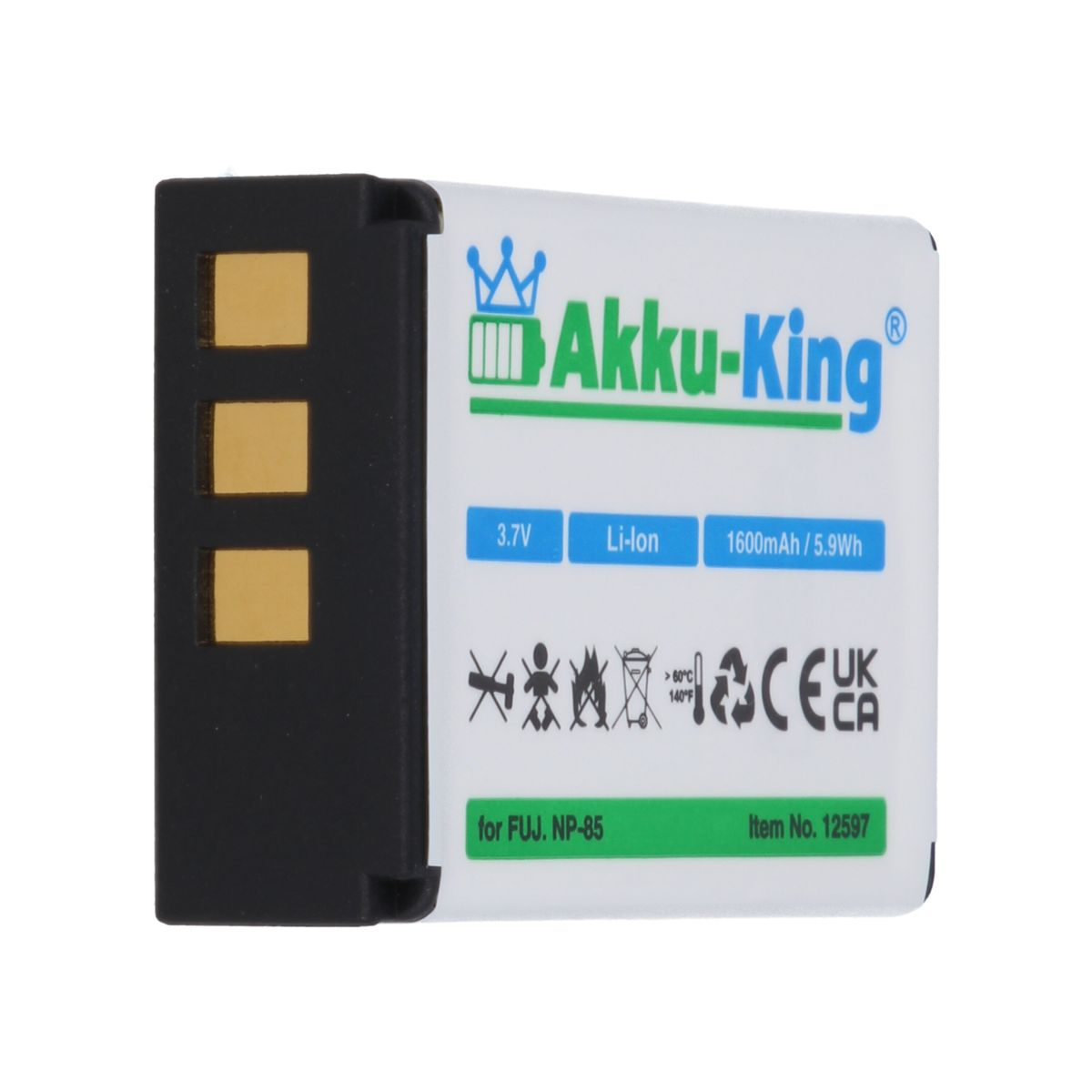 kompatibel Akku mit AKKU-KING Fuji NP-85 3.7 Kamera-Akku, Li-Ion Volt, 1600mAh