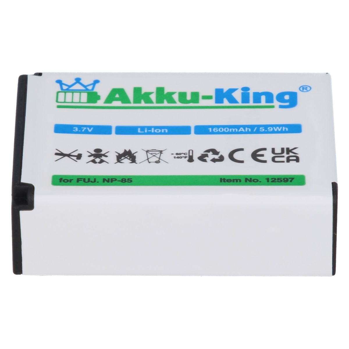 kompatibel Akku mit AKKU-KING Fuji NP-85 3.7 Kamera-Akku, Li-Ion Volt, 1600mAh