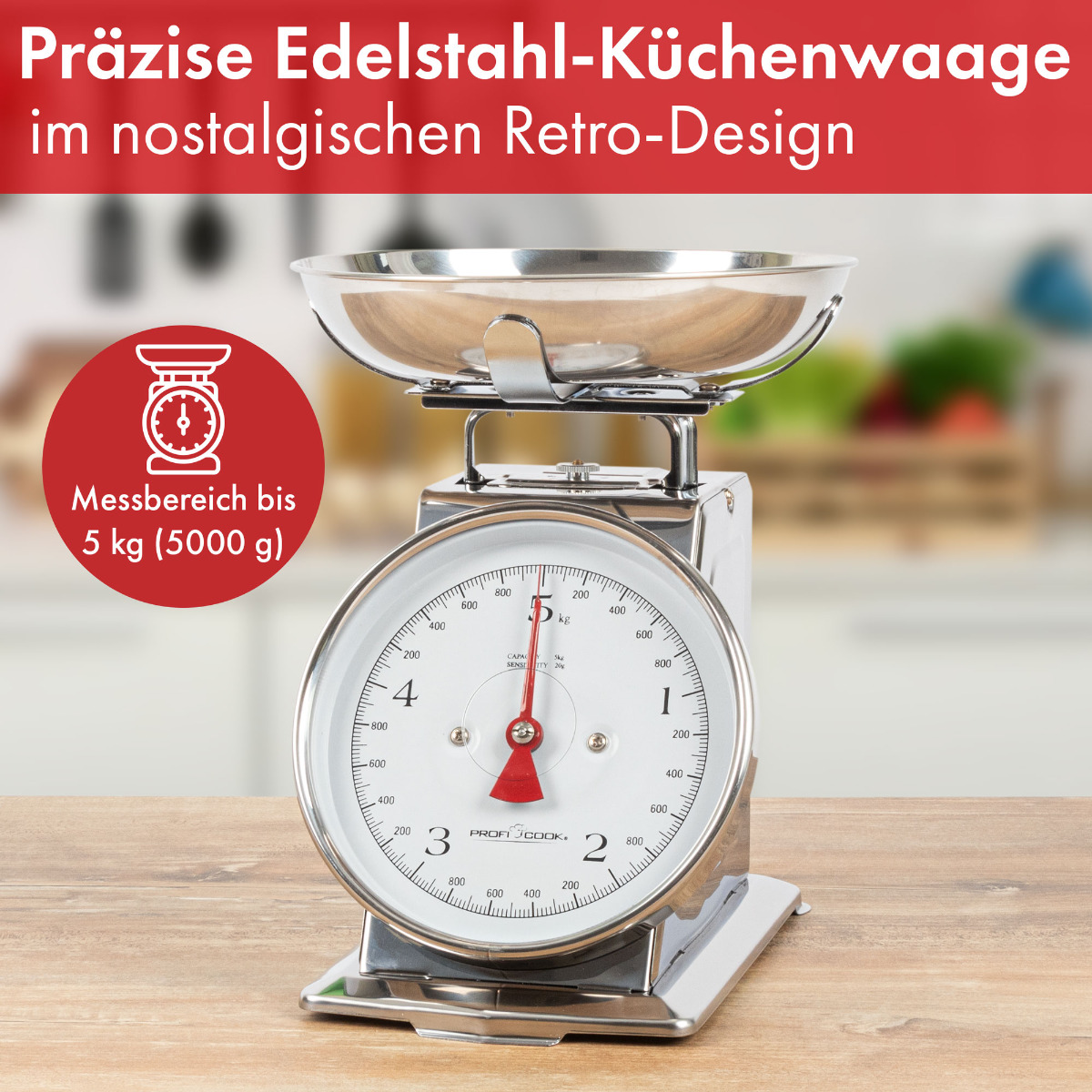 PROFICOOK PC-KW 1247 Küchenwaage (Max. 5 Tragkraft: kg