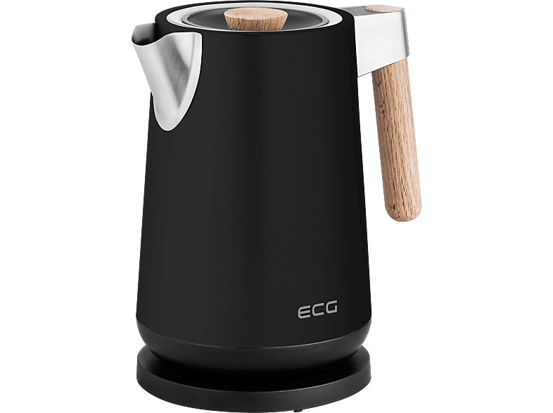 ECG RK 1768 Strix Timber Black | Wasserkocher | 1,7 l | schwarzes Edelstahl | Wasserstandsanzeige | Wasserkocher, Schwarz