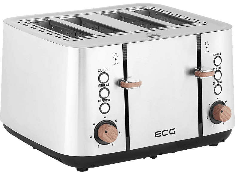 Kabelaufbewahrung| Timber (1850 ECG silber 4767 Toaster 4 für Intensitätsstufen Watt, ST 7 | | Silber Fächer Toast Toaster | Schlitze: | 4)